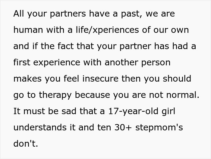 Text excerpt about insecurity and stepmother's attitude, highlighting teen's perspective on family dynamics and stepmom issues.