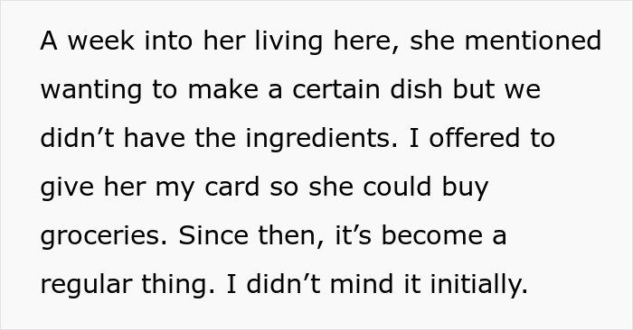 Mom accused of embarrassing son’s girlfriend who offered to cook meals and buy groceries for the family at home.