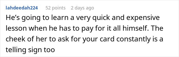 Screenshot of a comment discussing a mom accused of embarrassing her son’s girlfriend who offered to cook meals for them.