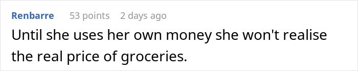 Comment discussing the mom accused of embarrassing son’s girlfriend who offered to cook meals for them.