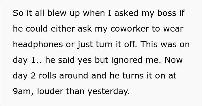 Office conflict as man refuses to stop blasting Christmas music, causing coworker to freak out and rage quit.