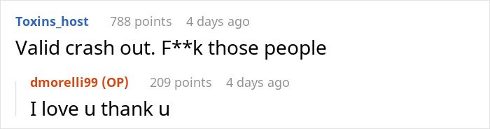 Screenshot of an online comment thread discussing a man blasting Christmas music in the office with a coworker reacting strongly.
