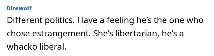 Text comment about Jason Bateman raising eyebrows with a remark involving his sister Justine, discussing politics and estrangement.