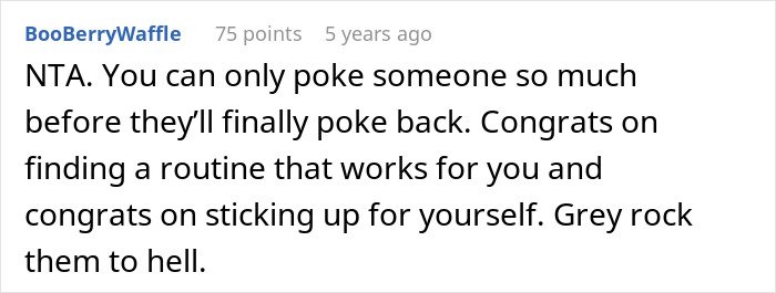 Screenshot of an online comment where a user supports standing up against a partner wanting to close a closet door.