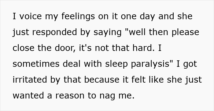 Text excerpt discussing a guy expressing frustration online about his girlfriend wanting him to close her closet door.