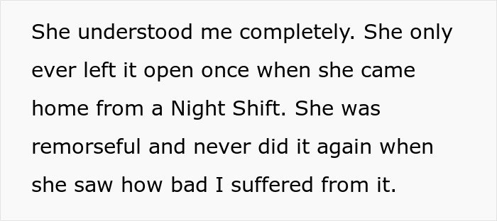 Text excerpt from a guy venting online about his girlfriend wanting him to close her closet door causing tension in their relationship.