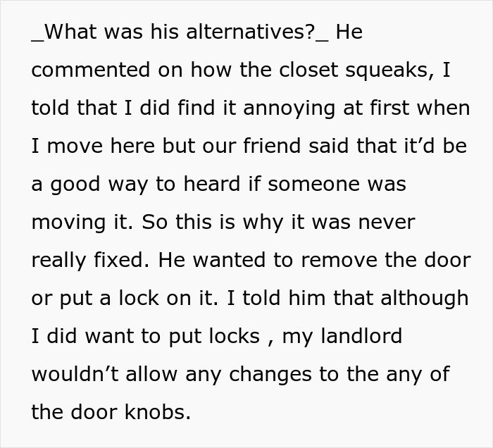 Text discussing a guy venting online about his girlfriend wanting him to close her closet door and their disagreement.