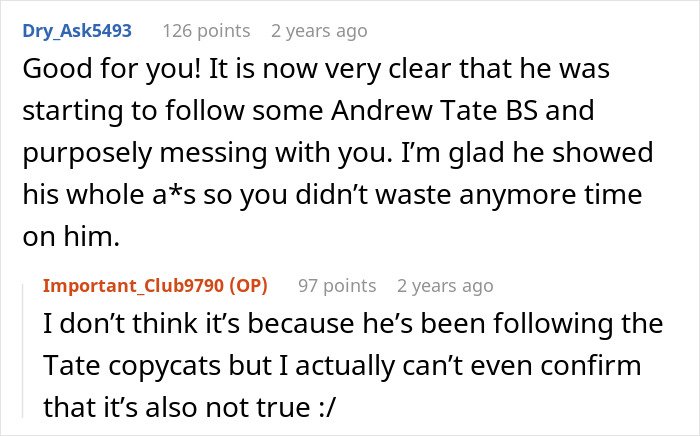 Online vent about girlfriend wanting him to close her closet door leads to public clap back and breakup.