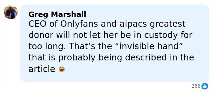 Comment on Onlyfans CEO discussing Bonnie Blue facing 15-year sentence after controversial adult video filmed in Bali.