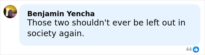 Facebook comment by Benjamin Yencha expressing that accused teens should never be left out in society again related to disturbing tactic.