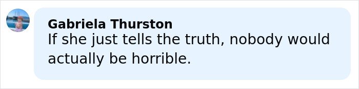 Comment by Gabriela Thurston about Ariana Grande's family member breaking silence on singer's struggles and not being in a healthy place.