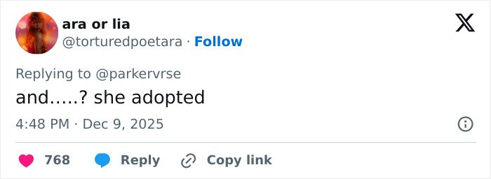 Screenshot of a social media reply discussing a viral theory about Millie Bobby Brown’s newborn daughter.