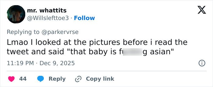 Tweet reaction discussing viral theory about Millie Bobby Brown's newborn daughter after recent pictures circulate online.