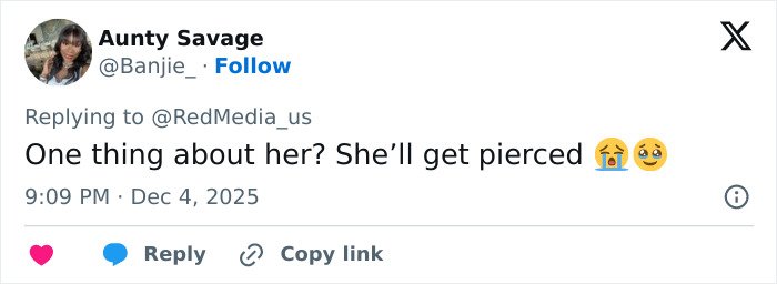 User tweet reacting to Cardi B getting neck and back piercings with crying and pleading emojis, discussing piercings.