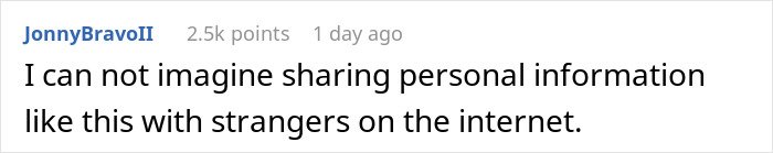 Comment expressing disbelief about sharing personal information with strangers on the internet related to SAHM divorce challenges.