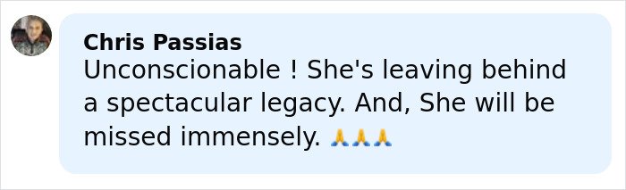 Comment by Chris Passias expressing sorrow over the Marvelous Mrs. Maisel actress’s tragic death in NYC.