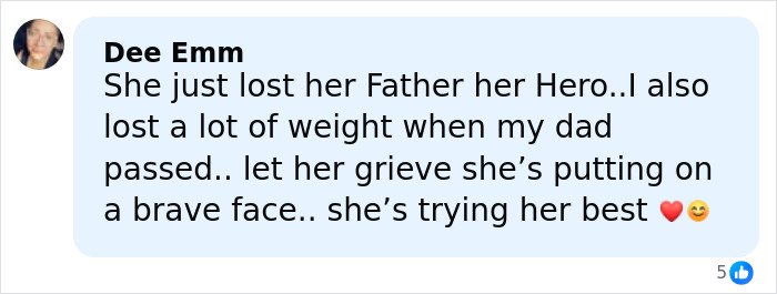 Comment about Sharon Osbourne responding to Kelly&rsquo;s emotional and heartbreaking weight loss during a difficult time.