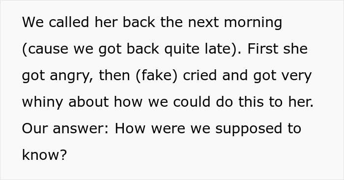 Text screenshot showing a conversation where women ruin MIL&rsquo;s surprise by pretending they had no idea she was coming.