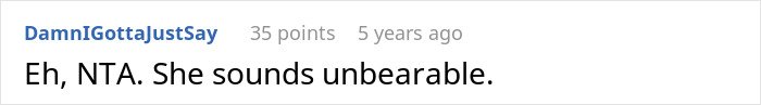 Screenshot of an online comment discussing women ruining a mother-in-law&rsquo;s surprise by pretending to be unaware.