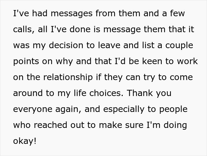 Text excerpt expressing a desire to improve relationships and navigate being held hostage at parents’ place.