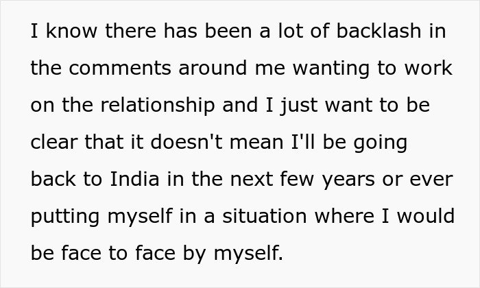 Text excerpt discussing feeling held hostage at parents' place and uncertainty about what steps to take next.