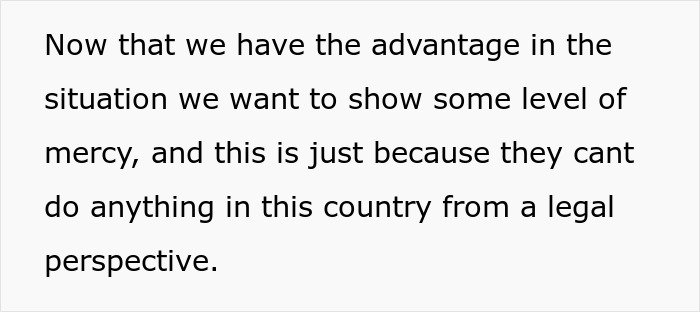 Text excerpt about having an advantage in a hostage situation and legal limitations in the country.