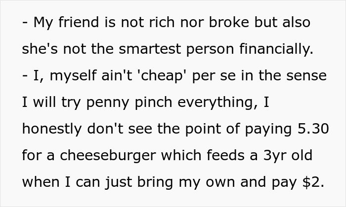 Text about a person cutting contact with a friend after her true colors showed at a McDonald’s drive thru.