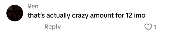 Comment on social media about a Christmas gift haul for daughter, discussing the amount spent on a 12-month-old.