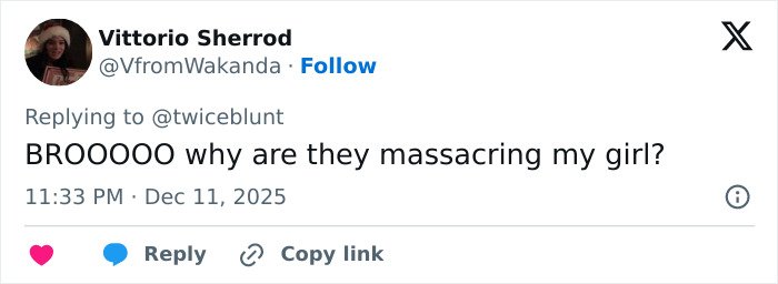 Twitter user expressing concern about comments during Emily Blunt's podcast sparking plastic surgery rumors.