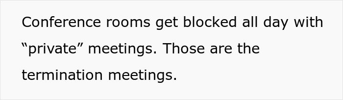 Office conference room sign showing blocked schedule for private meetings, indicating subtle red flags of job insecurity.