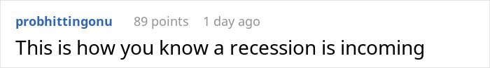 Screenshot of a forum comment warning about subtle red flags indicating job insecurity during economic changes.