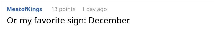 Screenshot of an online comment mentioning a favorite sign with the word December, highlighting subtle red flags in job safety.
