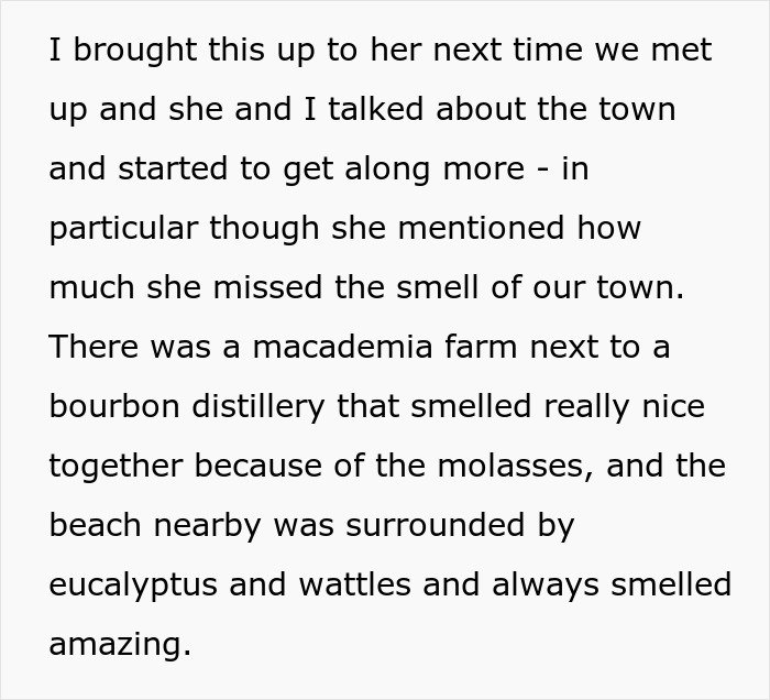 Text about a woman upset with son’s partner for coming without a gift after asking for no tacky little trinkets.