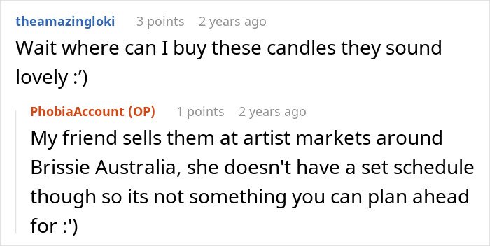 Screenshot of a Reddit conversation about a woman upset her son’s partner visited without a gift after asking for no tacky trinkets.