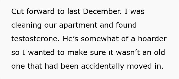 Woman discovering hidden testosterone during apartment cleaning, revealing husband's lie risking future child&rsquo;s health.