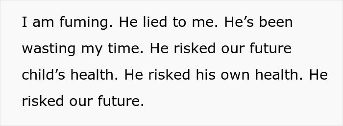 Alt text: Woman expresses anger after exposing husband&rsquo;s lie risking their future child&rsquo;s health and family&rsquo;s wellbeing.