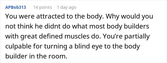 Screenshot of a Reddit comment discussing accountability and exposure of lies affecting future child's health.