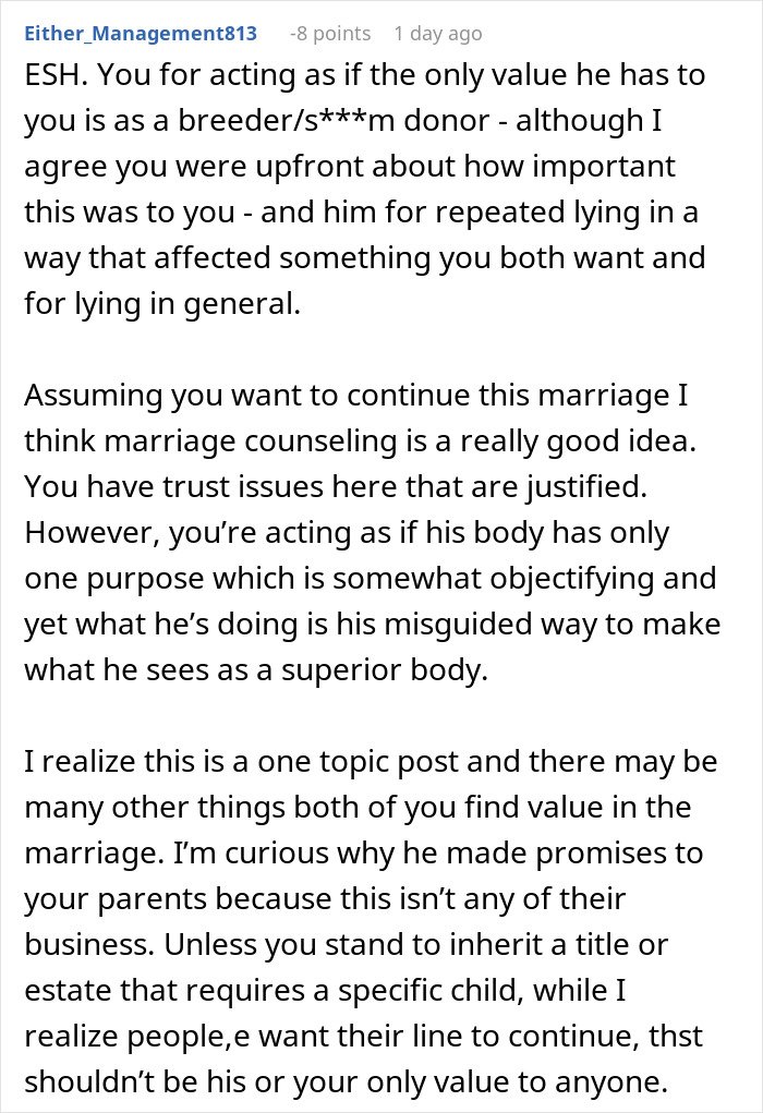 Woman confronts husband over lying, risking future child's health and trust in their marriage.
