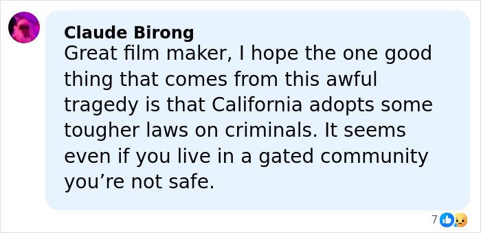 Commenter discussing hopes for tougher California criminal laws after Rob Reiner and wife found slain in LA home incident involving son as person of interest