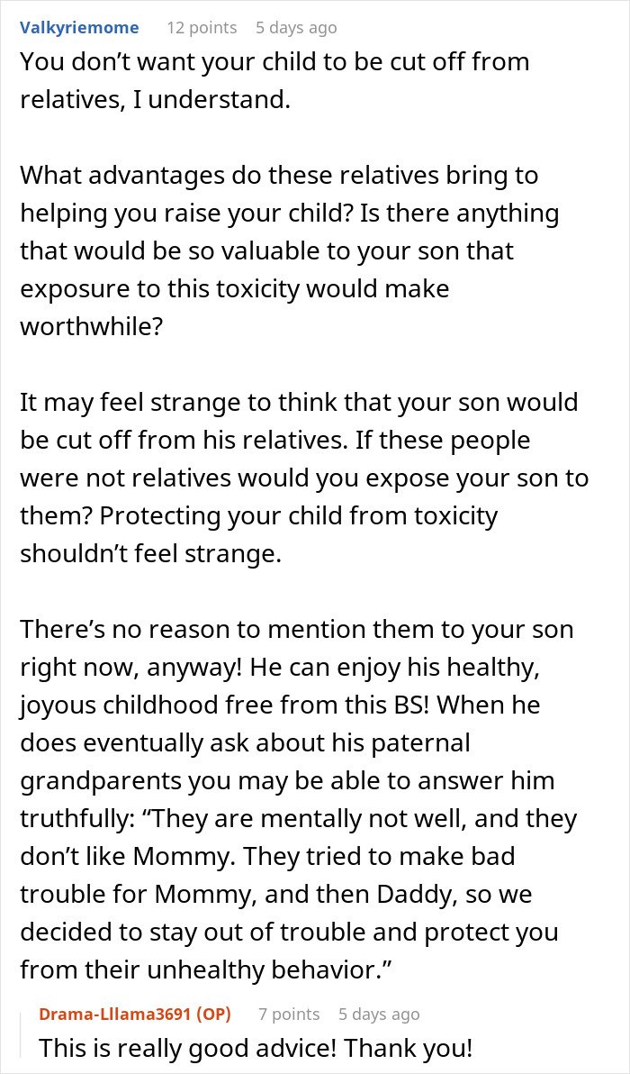 Commenter advises protecting child from toxic relatives amid MIL conflicts after premature birth and disbelief in family issues.