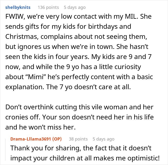Text conversation about a mother-in-law declaring evil in family after daughter-in-law's premature birth and disbelief.