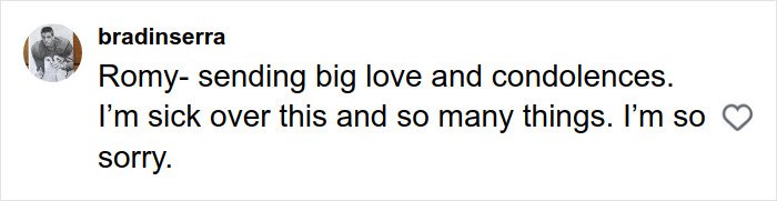 Screenshot of an Instagram condolence message related to Rob Reiner's daughter before parents were found slain in LA home.