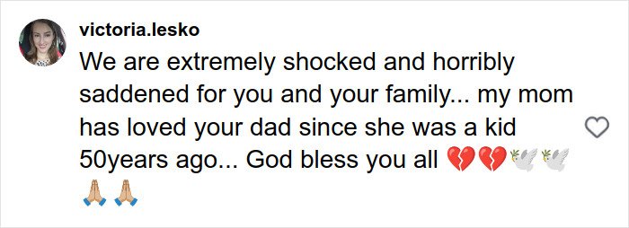 Instagram comment expressing shock and sorrow over Rob Reiner's daughter&rsquo;s post before parents found slain in LA home.
