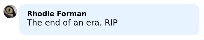 Comment by Rhodie Forman expressing sadness and RIP related to Rob Reiner's daughter tragic post before parents slain in LA home.