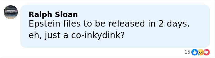 Comment by Ralph Sloan discussing the upcoming release of Epstein files with a skeptical tone.