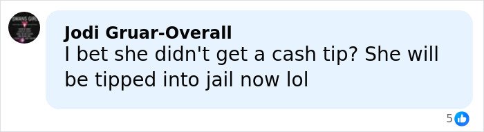 Facebook comment mentioning tipping and jail in relation to DoorDasher pepper-spraying incident with bizarre excuse
