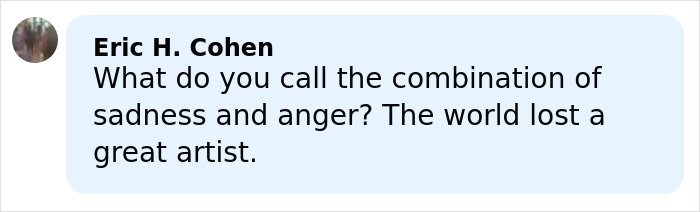 Comment from Eric H. Cohen reflecting on sadness and anger over Hollywood icon’s disturbing passing.
