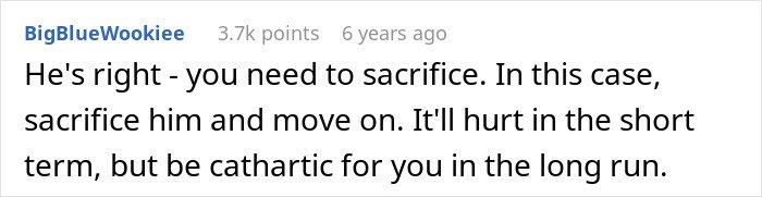 Screenshot of an online comment about a boyfriend demanding his girlfriend laser off all body hair and facing backlash.