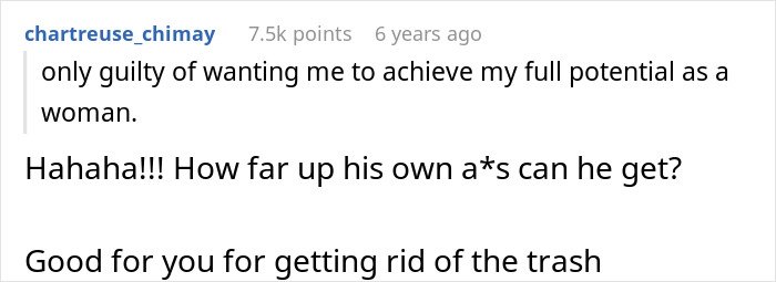 Online discussion screenshot showing a user supporting a woman after boyfriend demands laser removal of all body hair.
