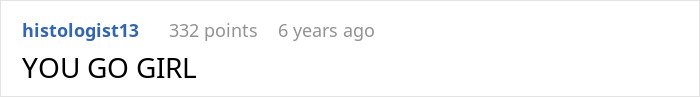 Screenshot of an online comment reading YOU GO GIRL in reaction to a boyfriend demanding laser removal of all body hair.